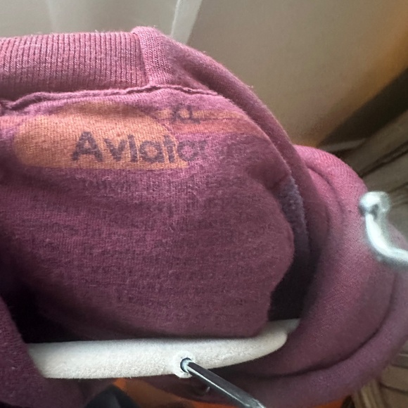 Aviator Nation Will Ferrell Bolt Smiley Relaxed Pullover Hoodie Plum Unisex XL - Picture 9 of 10